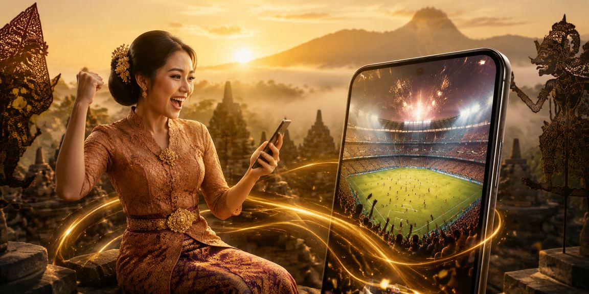 Model perempuan Vietnam sedang mengecek bonus rebate di layar smartphone