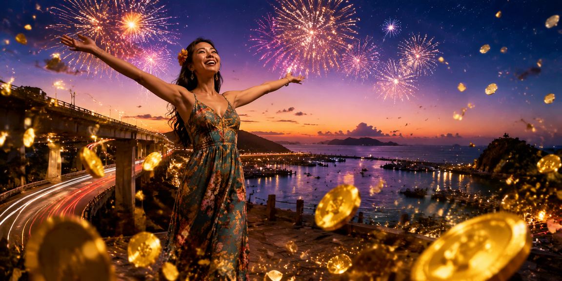 Pengunjung festival lotre Vietnam antusias menikmati suasana perayaan berhadiah